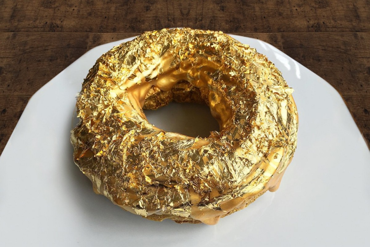 The Golden Cristal Ube Donut is the world's first 24-carat snack