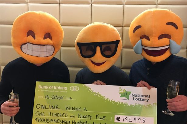 EuroMillions winner from Ireland wears emoji mask to collect his prize